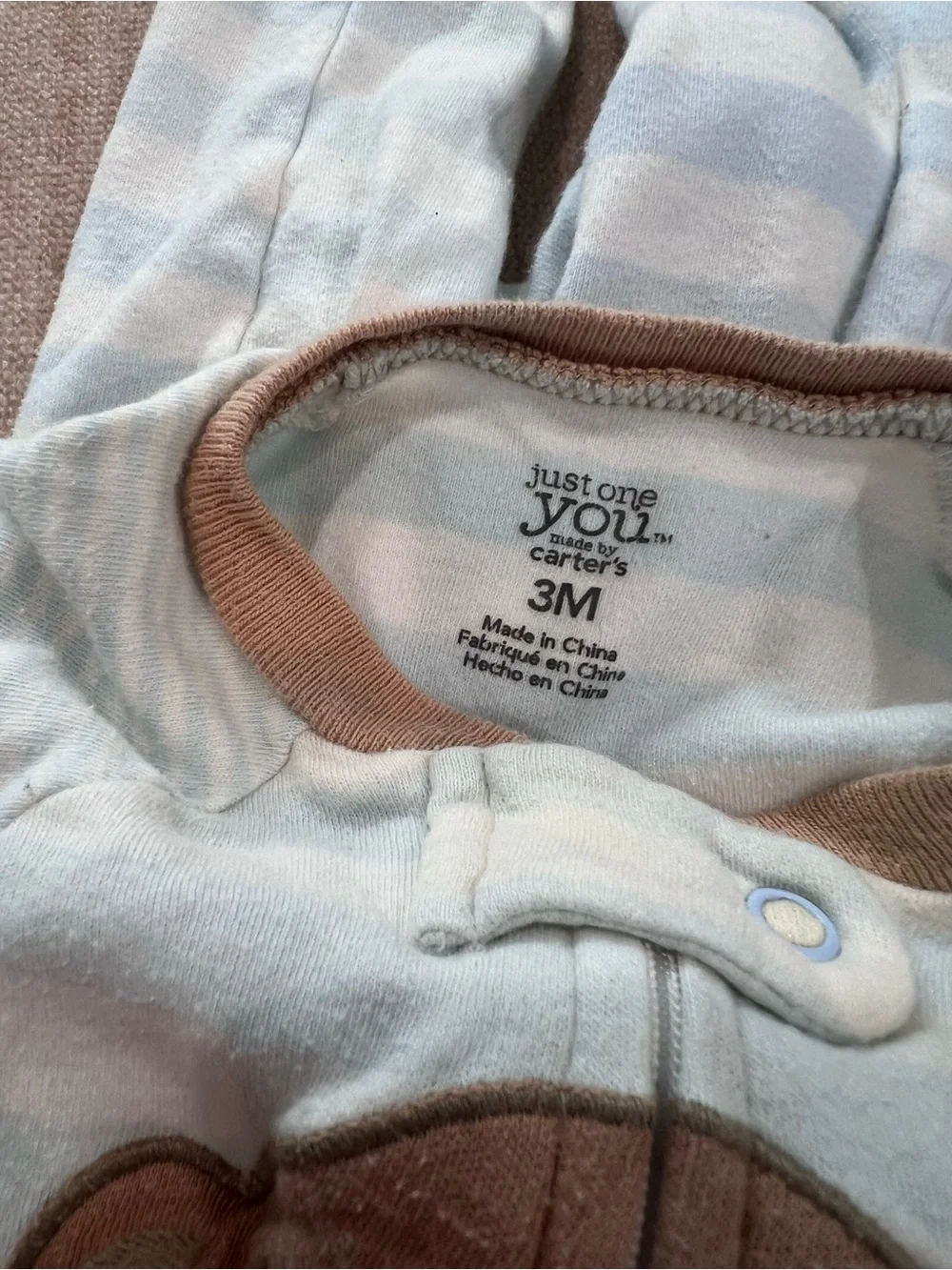 Baby 3 Piece Bundle of 3 Onesies in Size 3 Months Footed Onesies Cozy Bundle